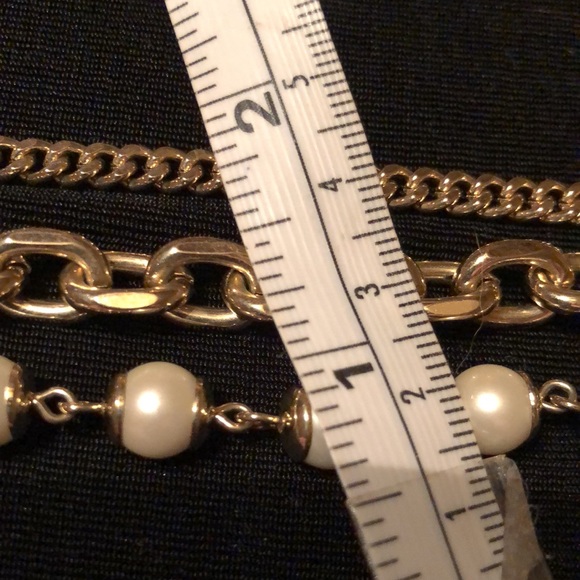 ANN TAYLOR 3-Layer Pearls & Gold Necklace Substantial & Classic Design NEW - Picture 13 of 13